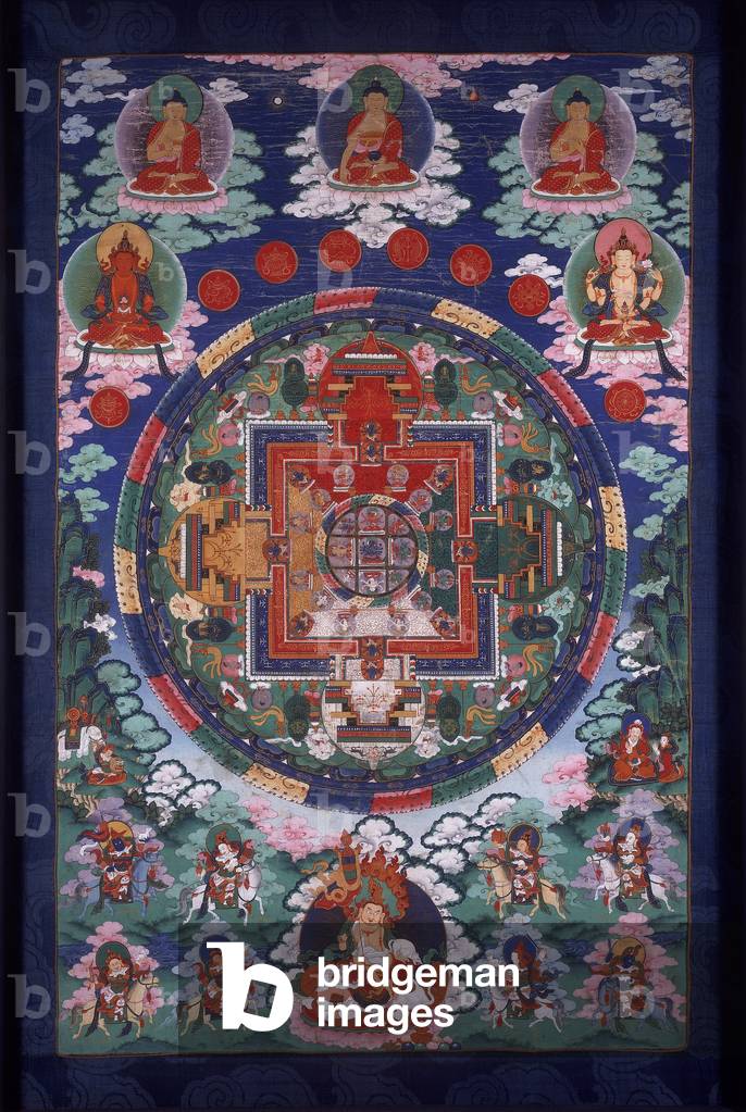 Thangka of Hayagriva Mandala (silk & cotton)