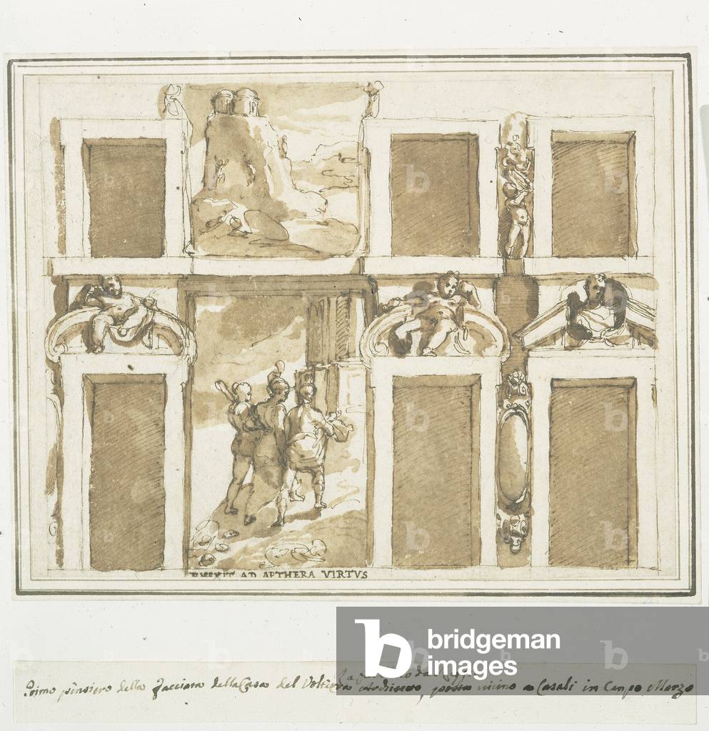 House facade design (pen & ink with wash)