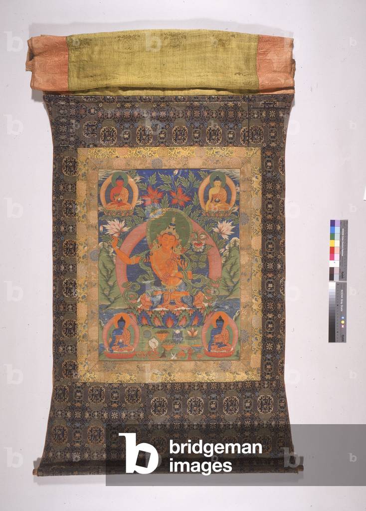 Thangka of Arapachana Manjushri (silk & cotton)
