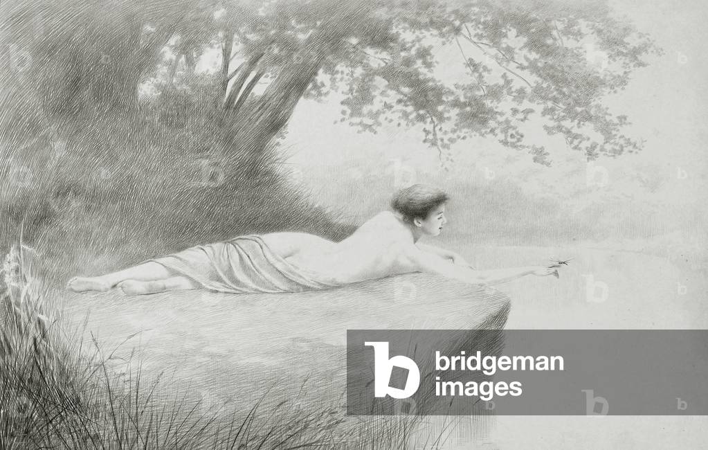 An Idyll, 1897 (silverpoint & pencil on board)