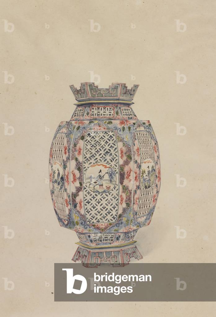 A Chinese porcelain lantern (w/c on paper)