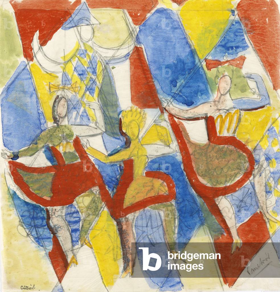 Circus Dancers, c.1937 (w/c on paper)