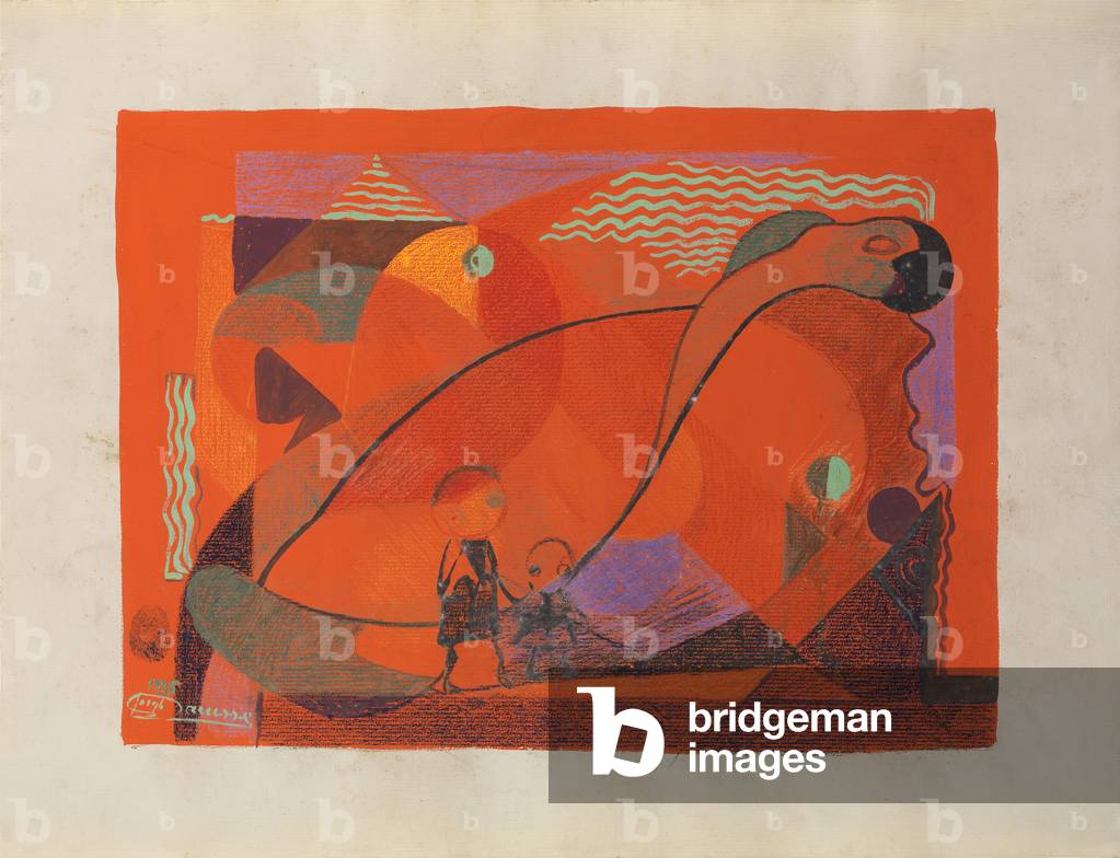 La promenade, 1935 (goauche and crayon on paper)