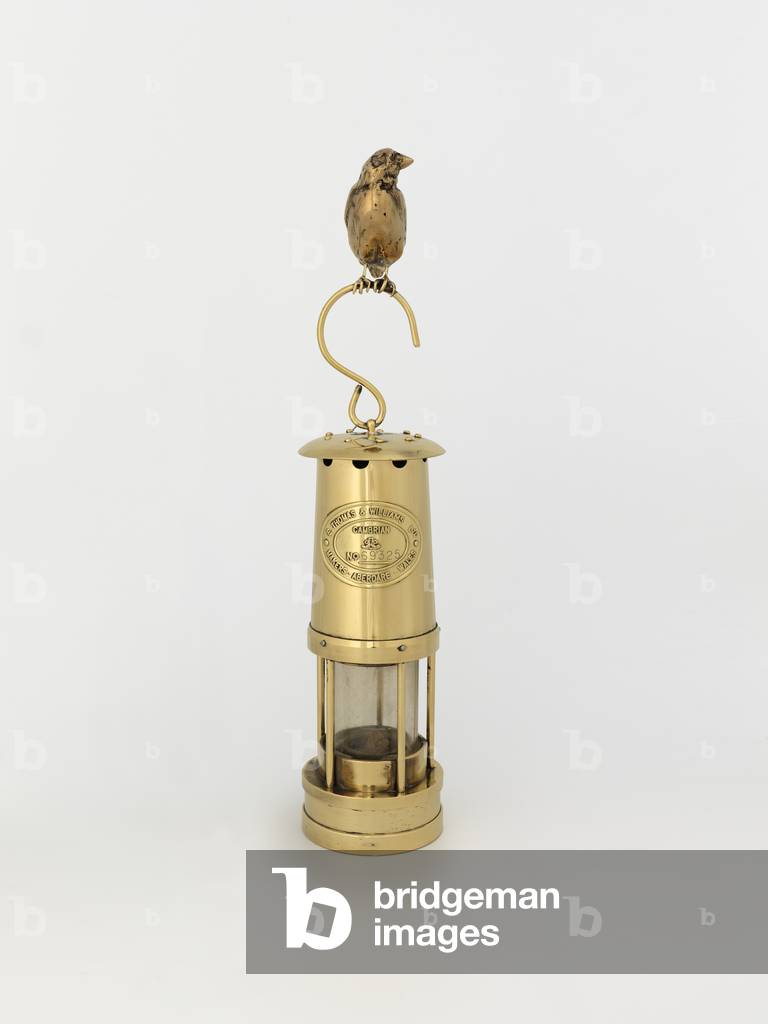 Canary and Lamp, 2013 (mixed media & polished bronze)
