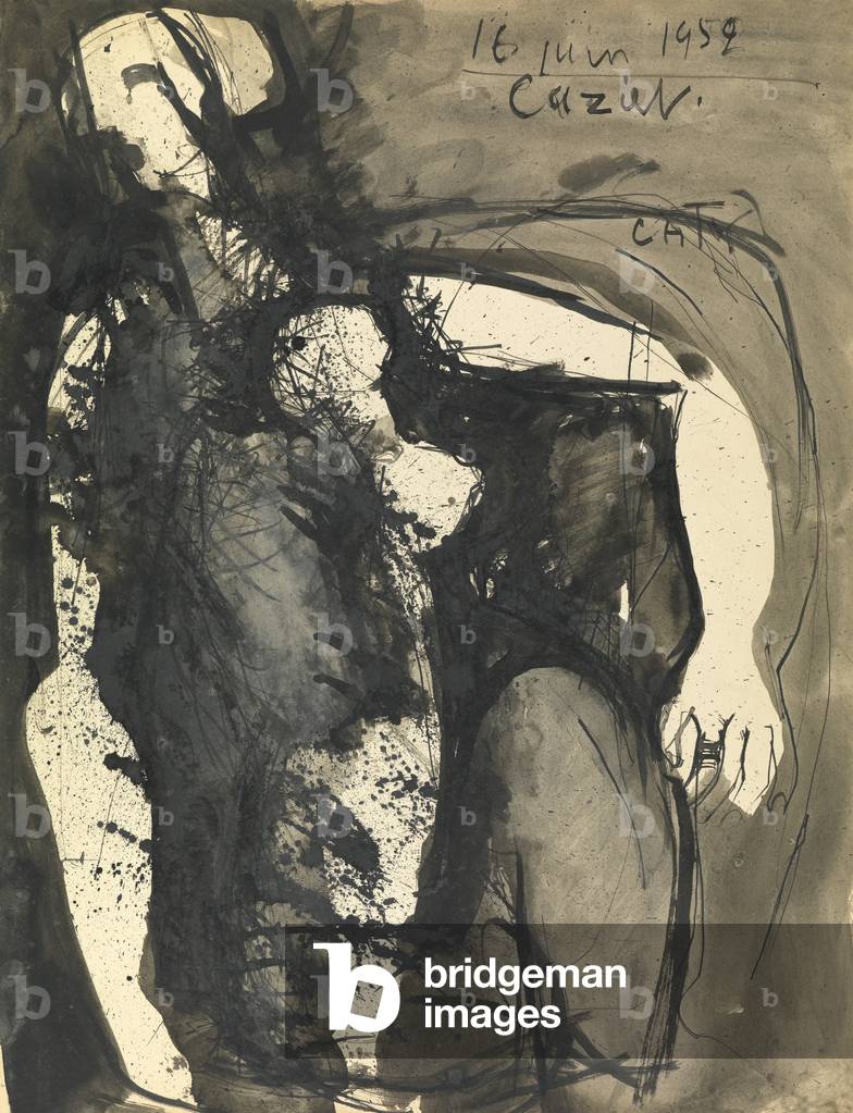 Caty, 1952 (ink & wash on paper)