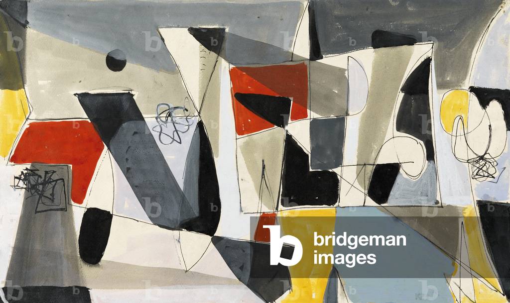 Mural design for a gymnasium, 1948 (gouache on paper)