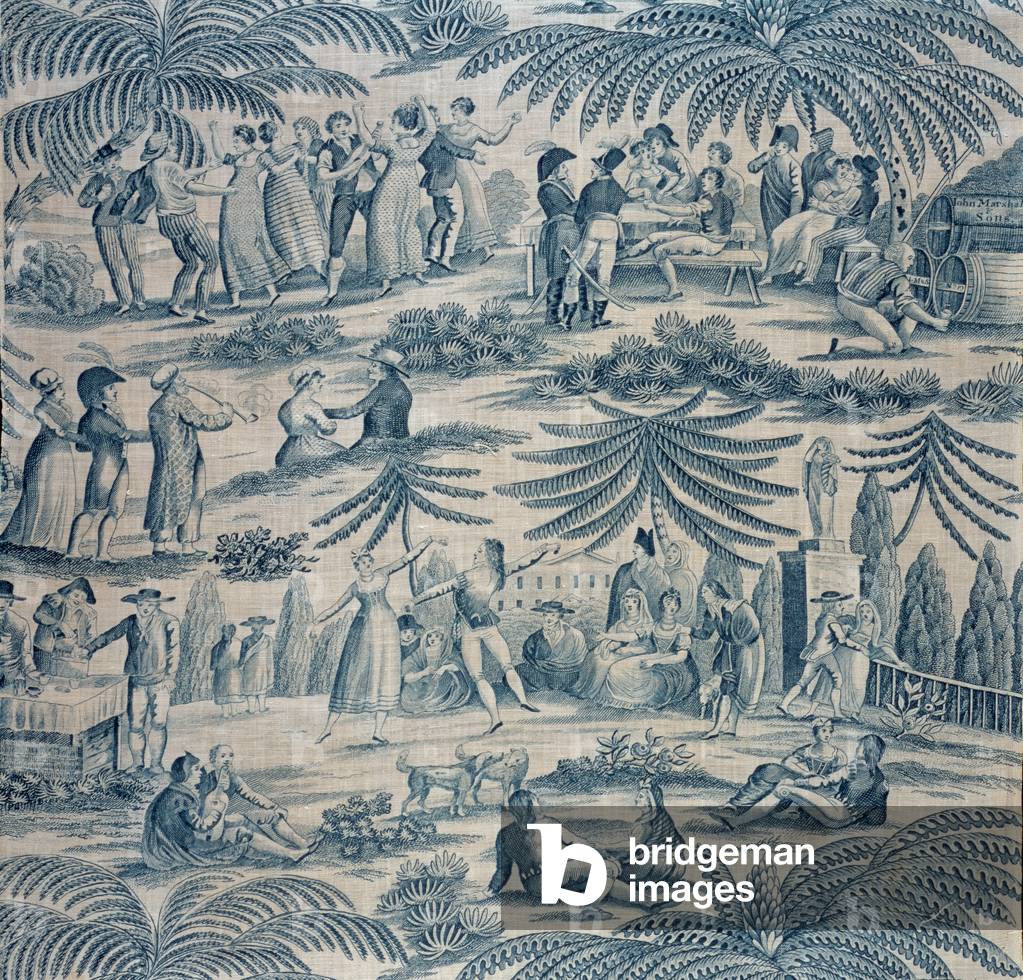 Textile, printed by John Marshall & Sons, c.1821 (roller-printed cotton)