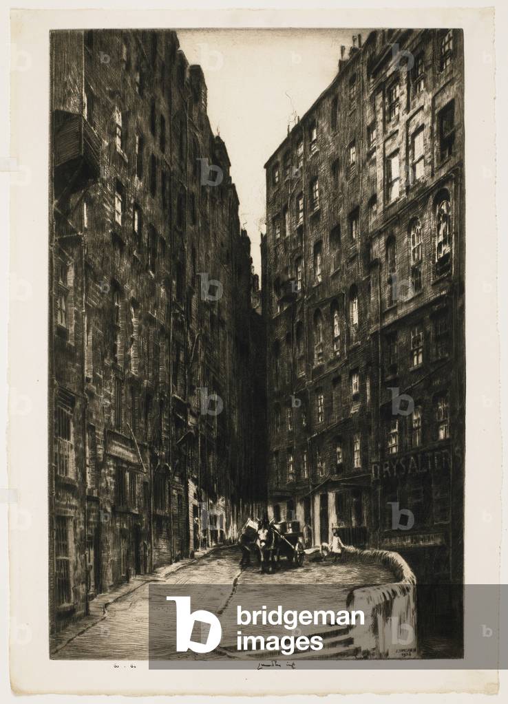 Saul Buckets, Edinburgh, 1926 (drypoint print)