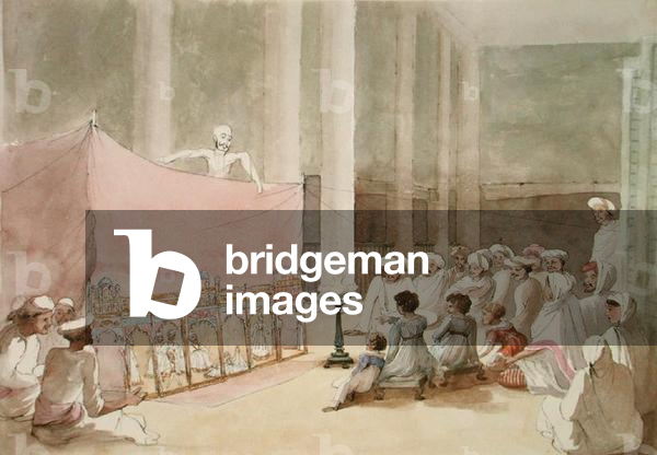 A Puppet Show on the Artist's Verandah (w/c on paper)