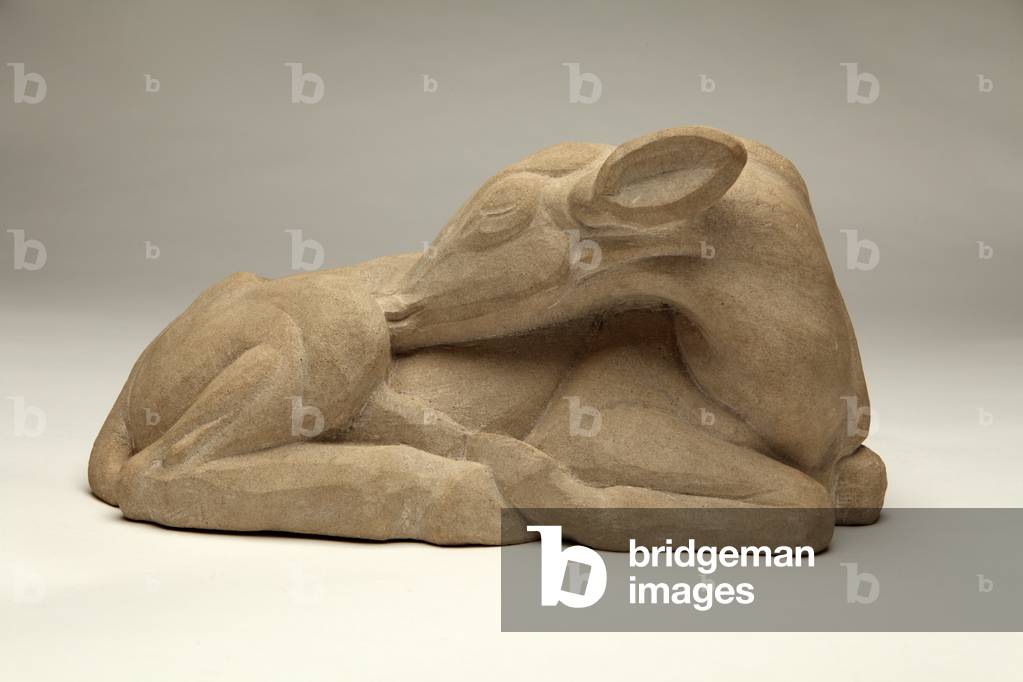 Recumbent Fawn, 1925 (stone sculpture)