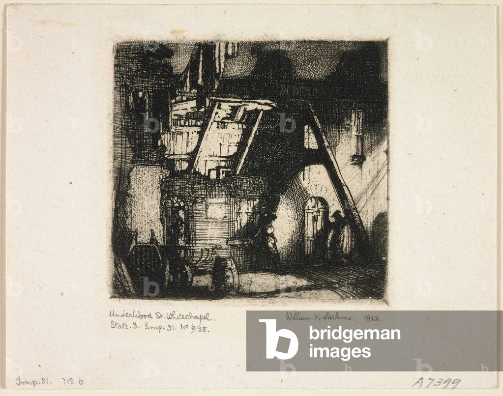 Underwood Street, Whitechapel, c.1922 (print, etching)