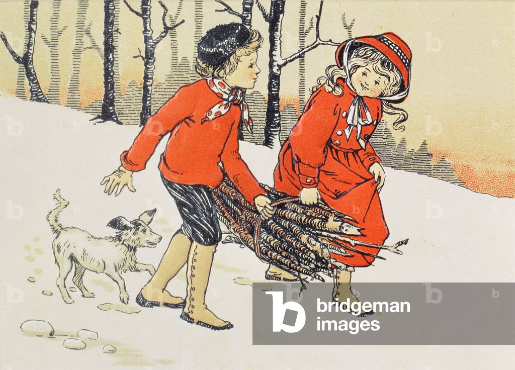 Gathering Firewood, Christmas card