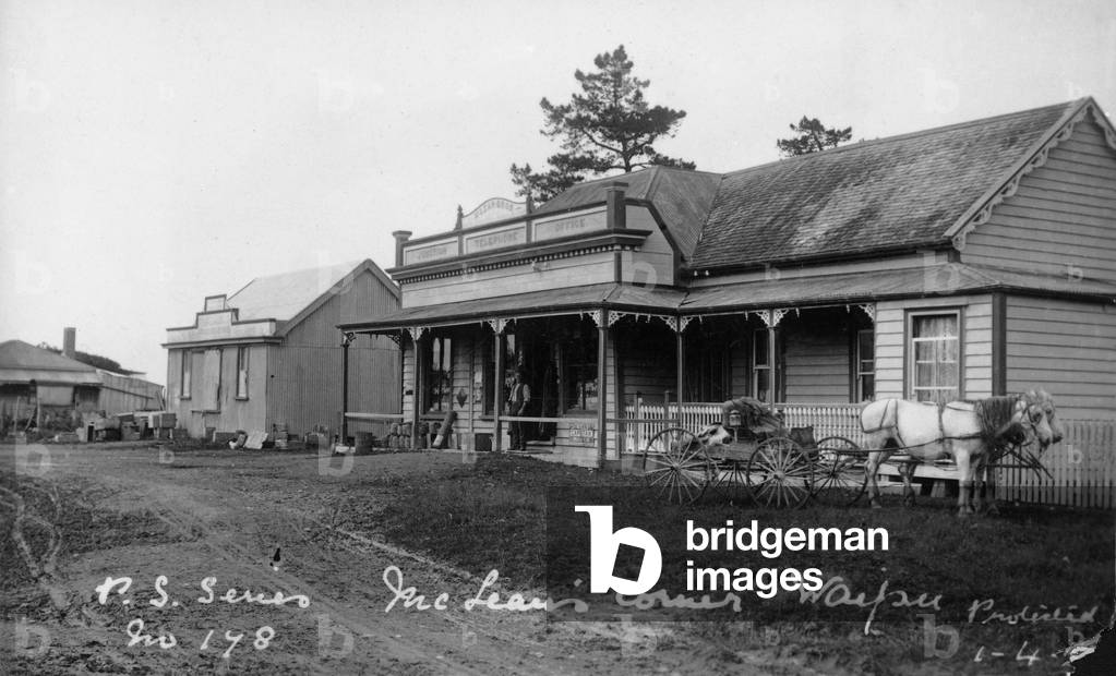 Maclean's Bros. Telephone Office, New Zealand (b/w photo)