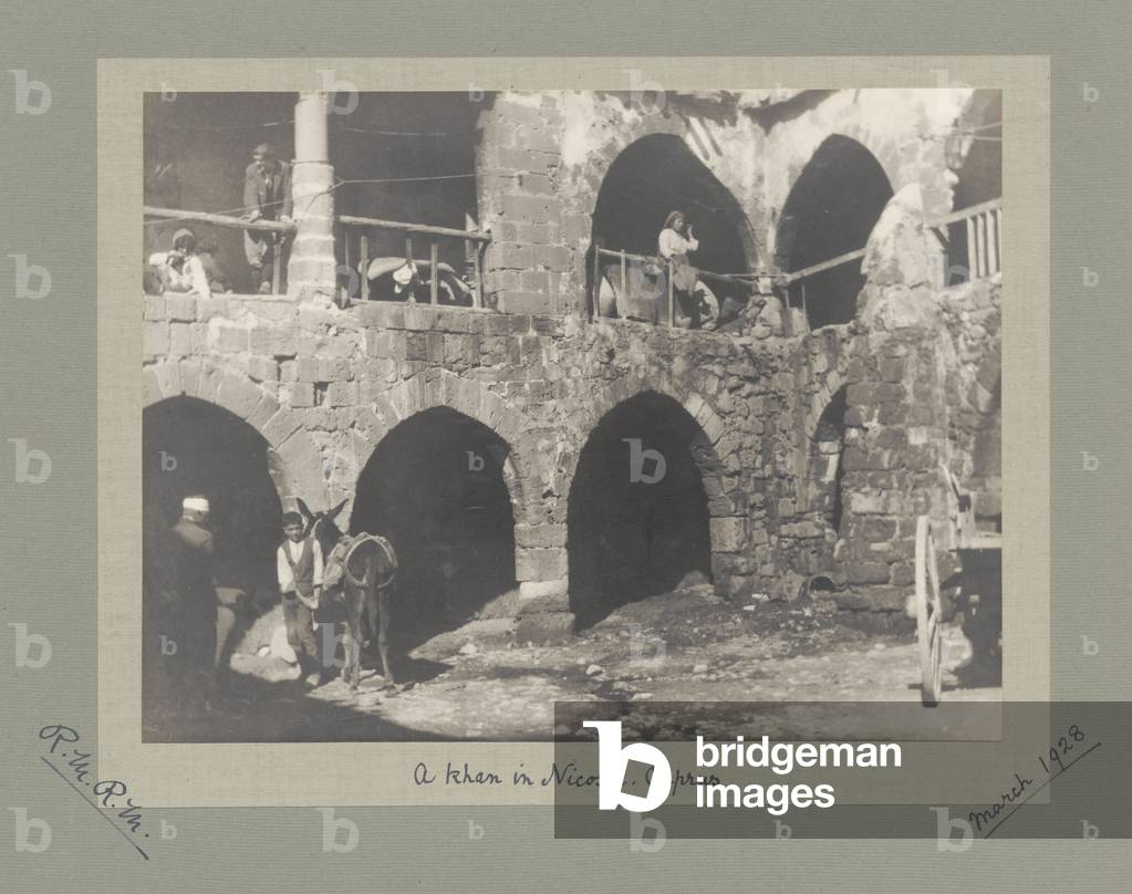 A khan in Nicosia, Cyprus, March 1928 (b/w photo)