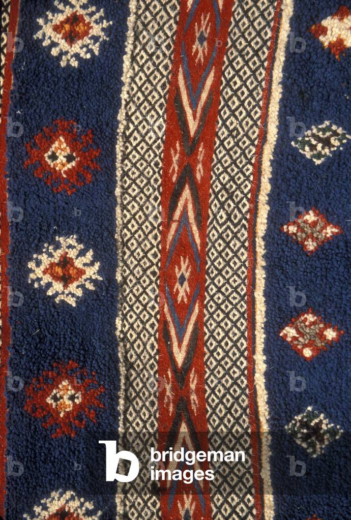 Detail from a Berber carpet, from the Atlas Mountains, Morocco (wool)