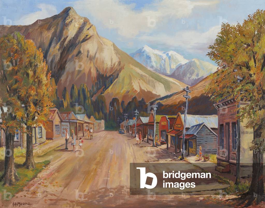 Mountain Scene (oil on canvas)