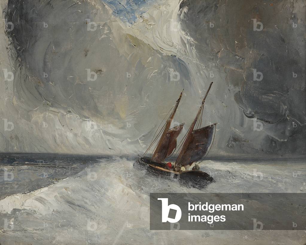 Storm at Sea (oil on canvas)