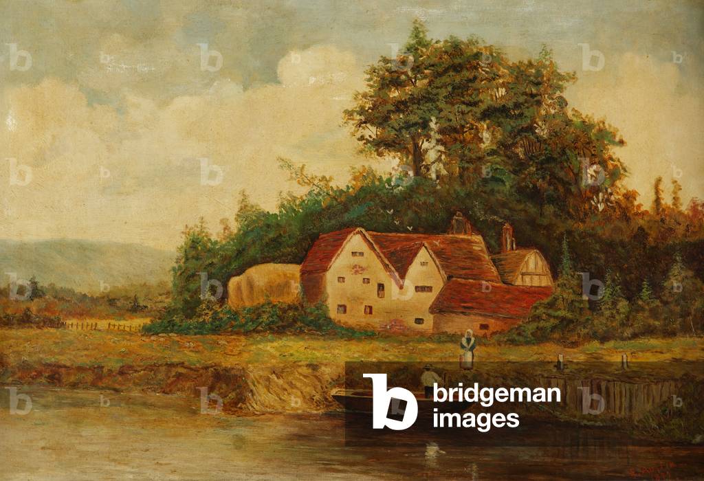 A Worcestershire Mill, 1897 (oil on canvas)