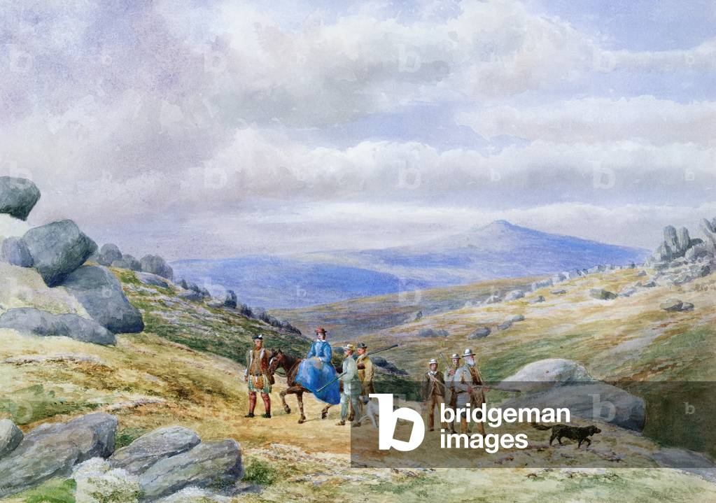 A Shooting Party in the Highlands, 1868 (w/c on paper)