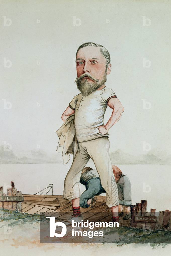 A Rowing Type, caricature of Edward VII (1841-1910) 1880 (w/c on paper)
