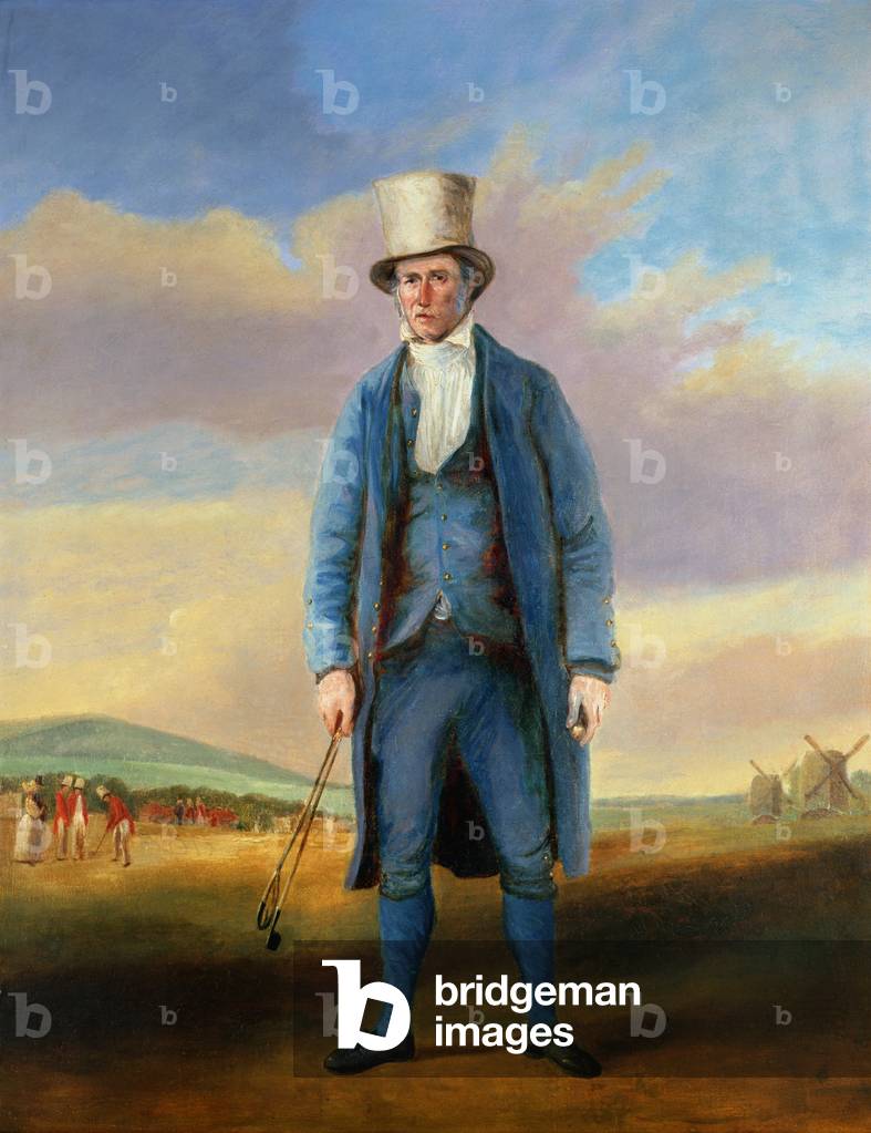 `Old Alick`, Alick Brotherton (1756-1840), der Lochmacher des Royal Blackheath Golf Club, um 1835