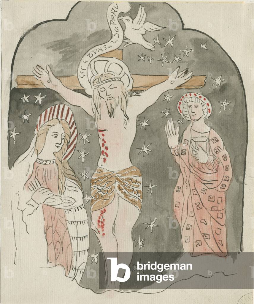 Lichfield - Represention of the Crucifixion (Greyfriars): water colour painting, nd [?late 18th cent] (painting)