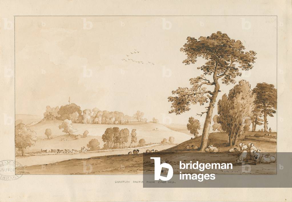 Chartley Castle: sepia wash drawing, 1837 (drawing)