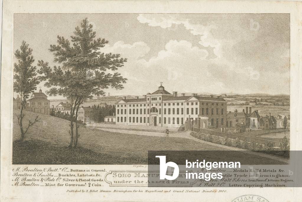 Soho Manufactory: stippled engraving in brown ink, nd [c 1800] (print)