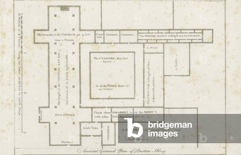 Burton-upon-Trent Abbey: engraving, nd [c 1795] (print)