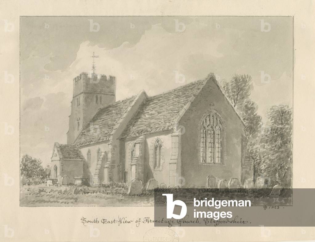 Armitage Church: sepia drawing, 1823 (drawing)