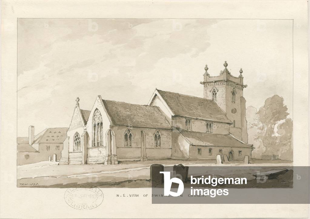 Swynnerton Church: sepia wash drawing, 1838 (drawing)