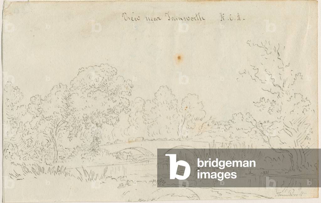 Tamworth - Bridge: pen drawing, nd [1788-1855] (drawing)