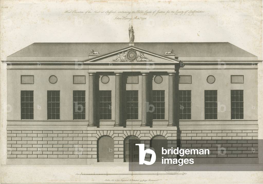 Stafford - Shire Hall: aquatint engraving, 1794 (print)