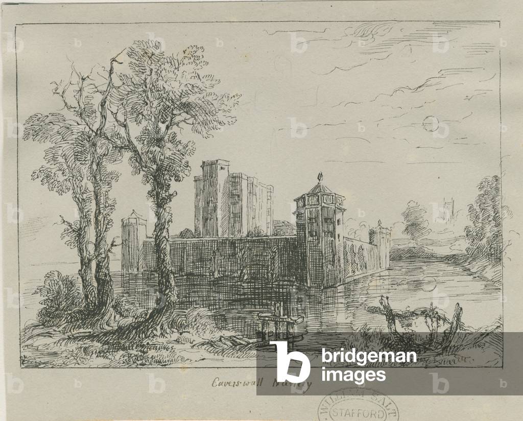 Caverswall Castle: ink sketch, nd [?19th cent] (drawing)