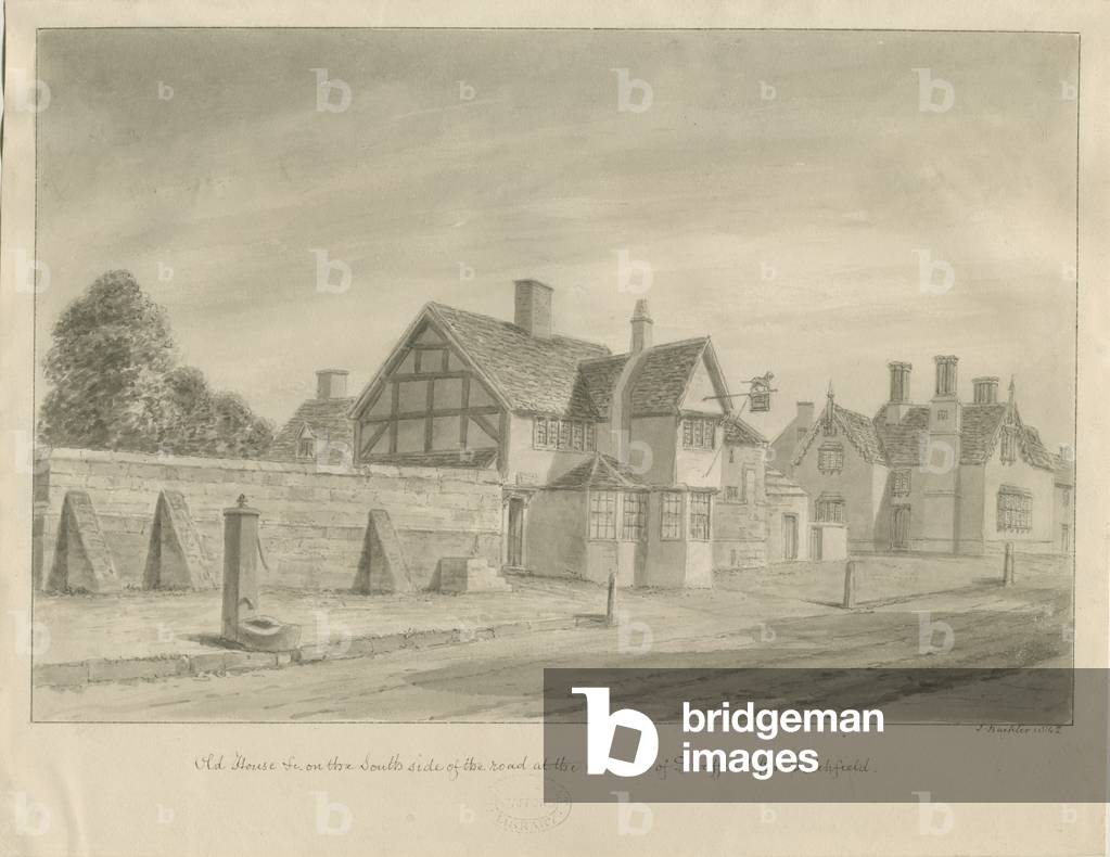 Stafford - [The White Lion Inn]: sepia drawing, 1842 (drawing)