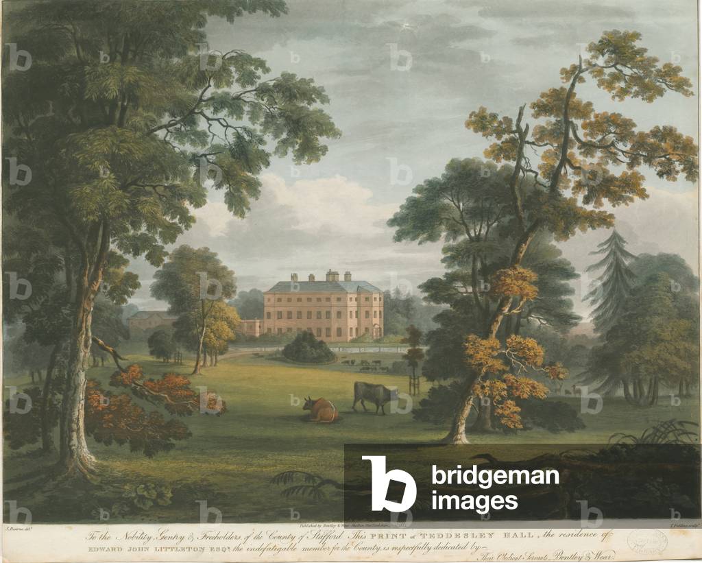 Teddesley Hall: coloured aquatint engraving, nd [c 1825] (print)