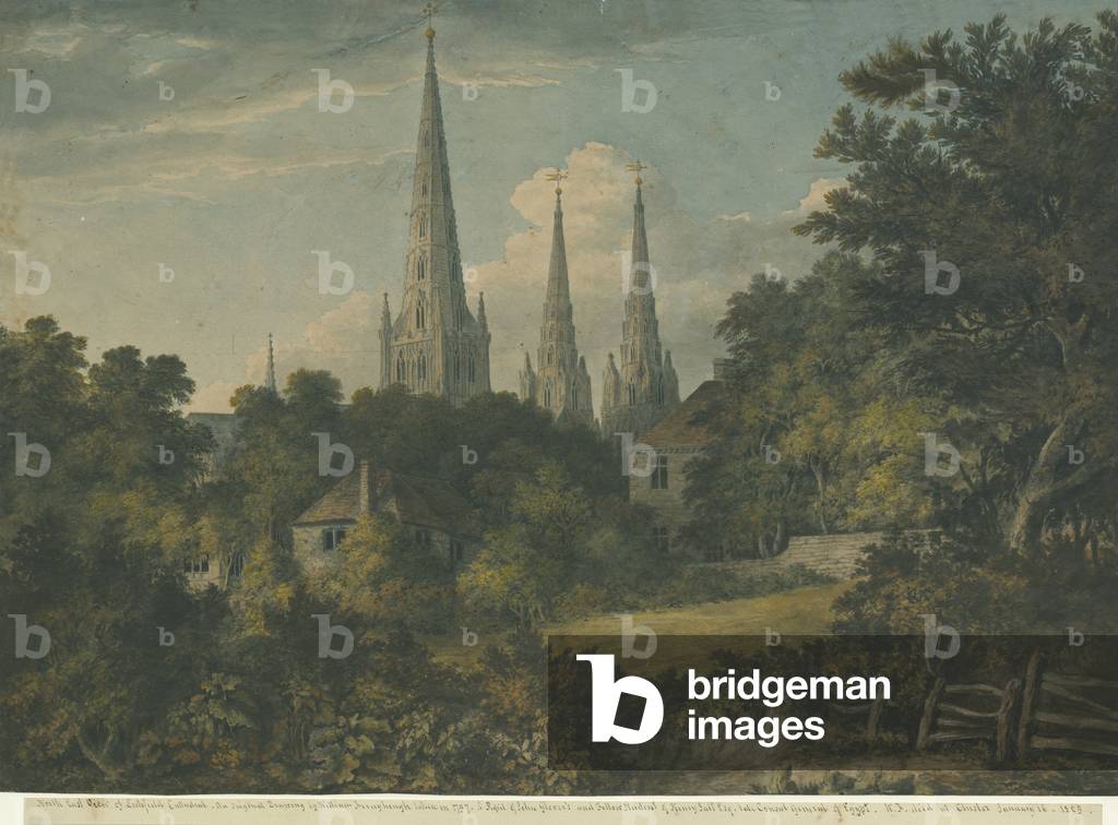 Lichfield Cathedral - North East View: water colour painting, 1797 (painting)