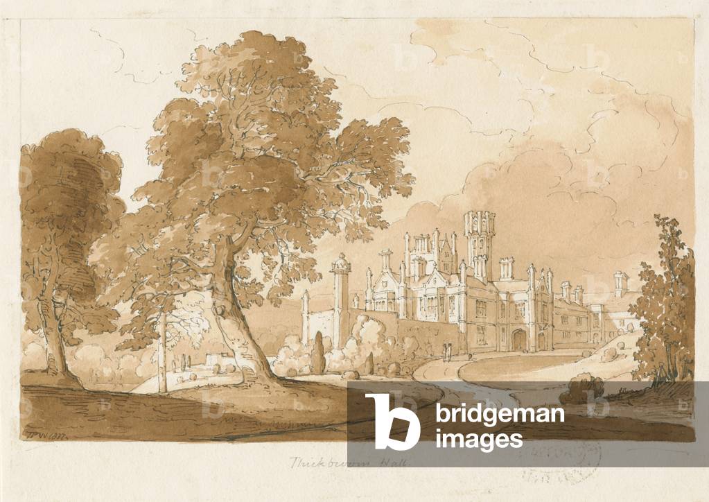 'Thickbroom Hall' [Manley Hall]: sepia wash drawing, 1837 (drawing)
