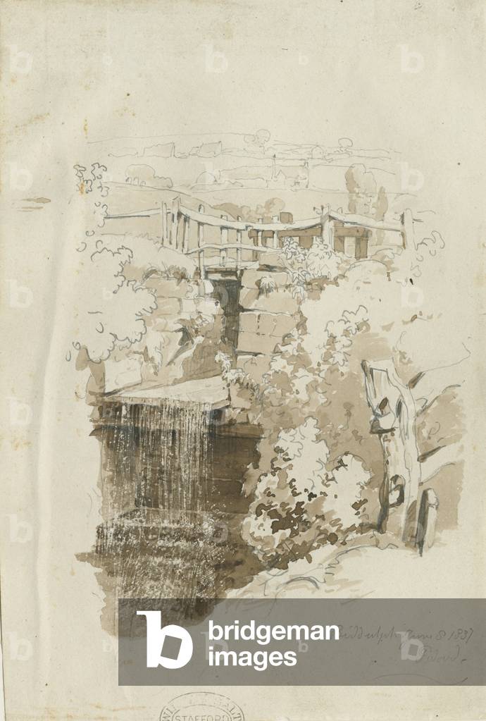 Biddulph - rural view: pencil and wash drawing, 8 Jun 1837 (drawing)