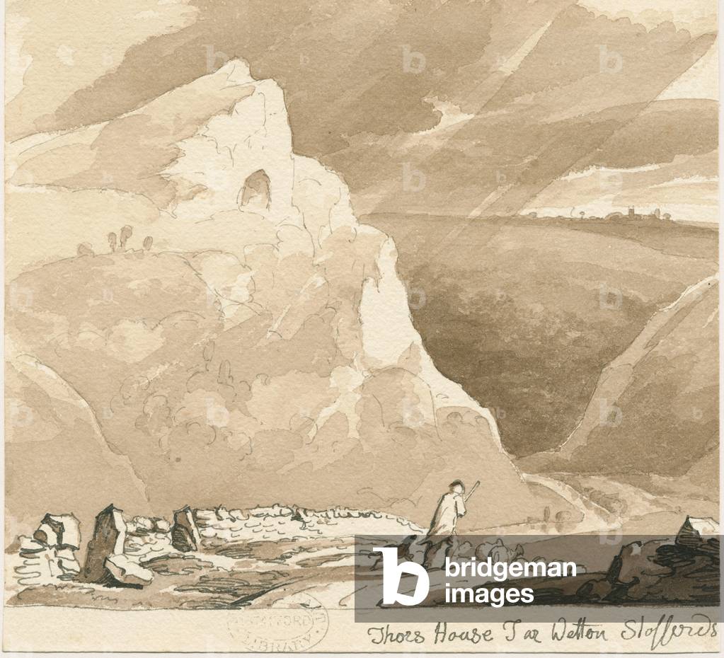 Wetton - 'Thor's House Tor': pen and wash drawing, nd [?1838] (drawing)