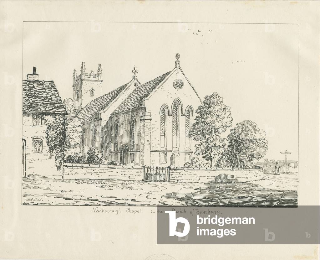 Newborough Church: pen and ink drawing, 1836 (drawing)