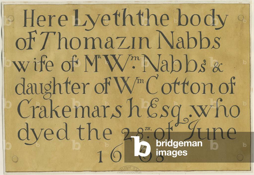 Stafford - Brass Tombstone in St. Mary's Church: drawing, nd [?19th cent] (drawing)