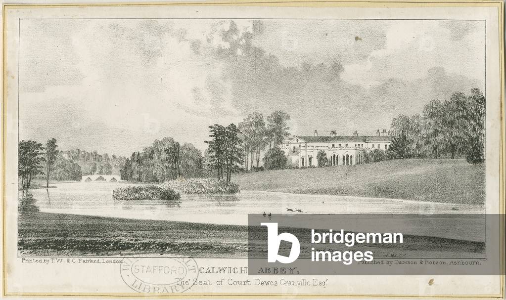 Ellastone - Calwich Abbey: lithograph, nd [c.1839] (print)