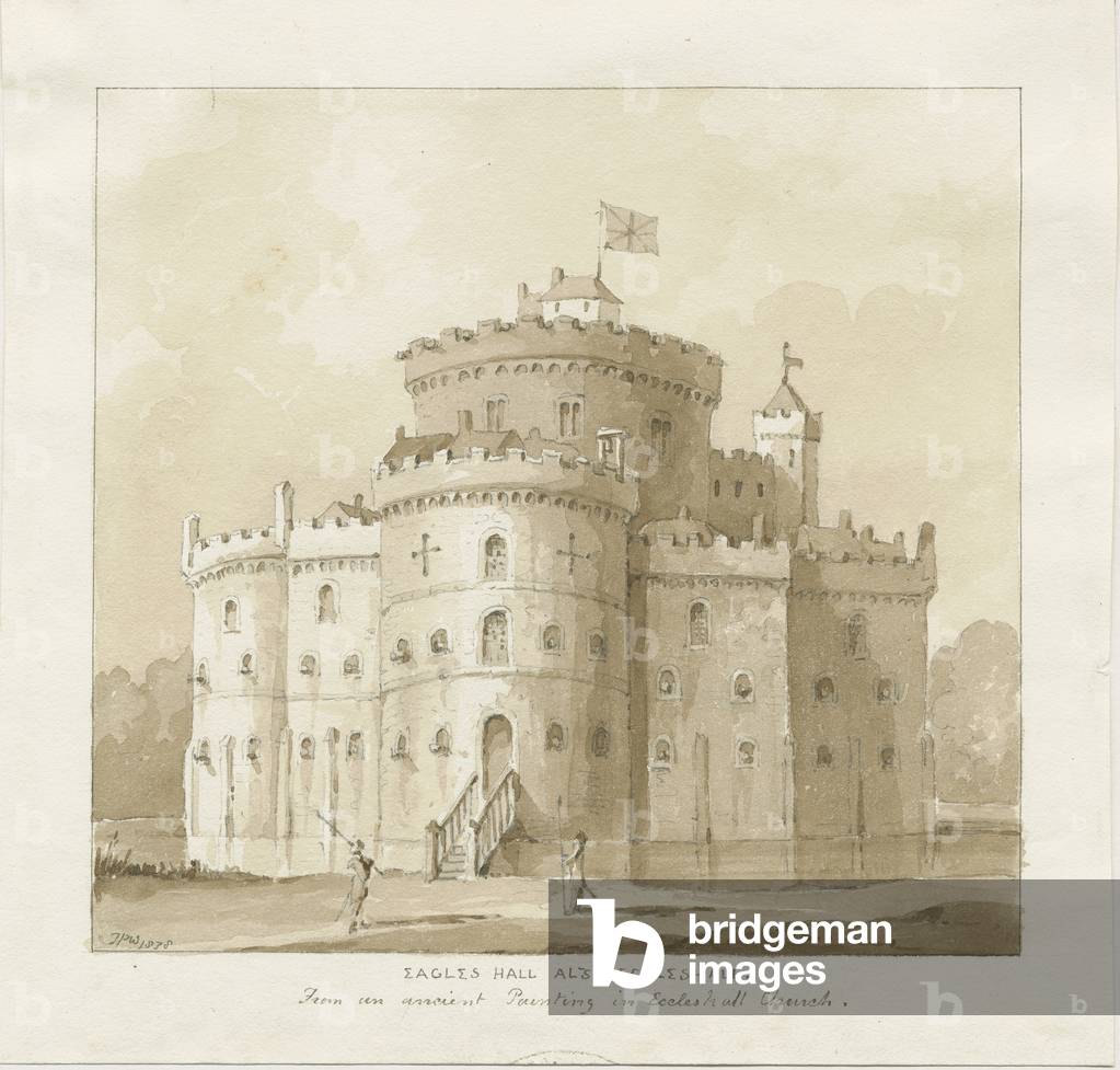 Eccleshall - 'Eagles Hall' : sepia drawing, 1838 (drawing)