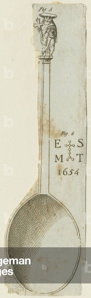 Fradswell - Apostle Spoon: engraving, 1654 (print)