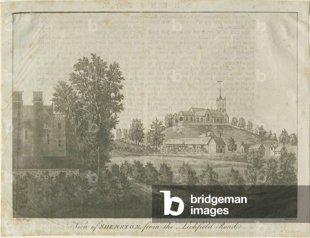 Shenstone Church and Village: aquatint engraving, 1792 (print)