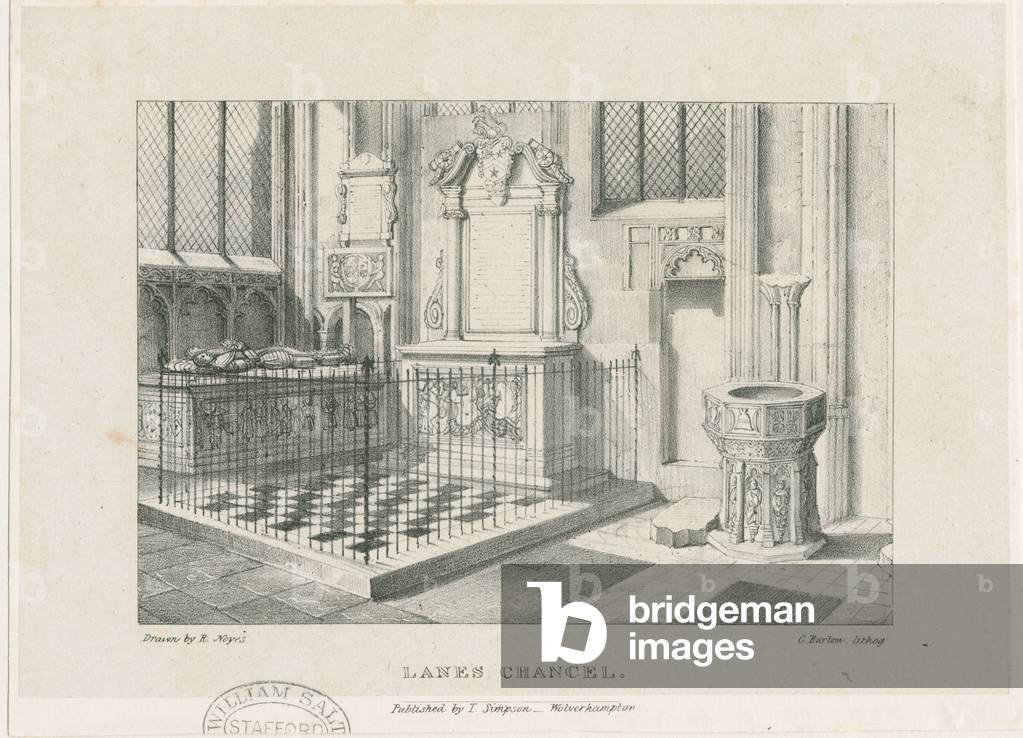 Wolverhampton - 'Lanes Chancel' in St. Peter's Church: lithograph, nd [c 1844] (print)