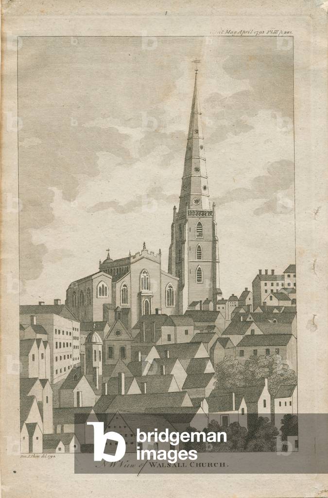 Walsall Church: engraving, 1794 (print)