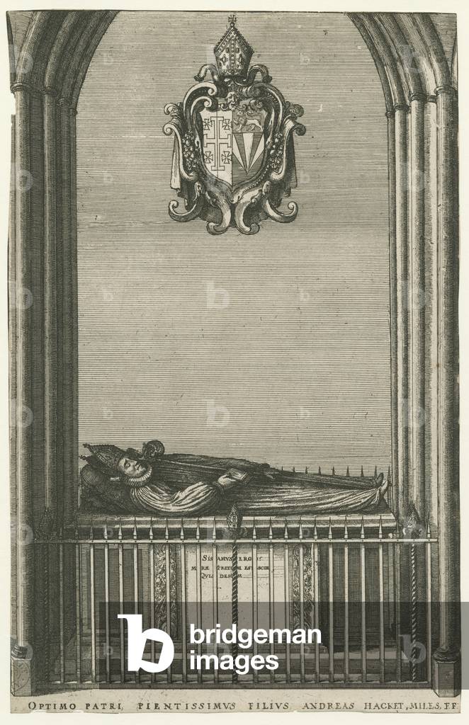 Lichfield Cathedral - Bishop Hacket's Monument: engraving, nd [?late 17th cent] (print)
