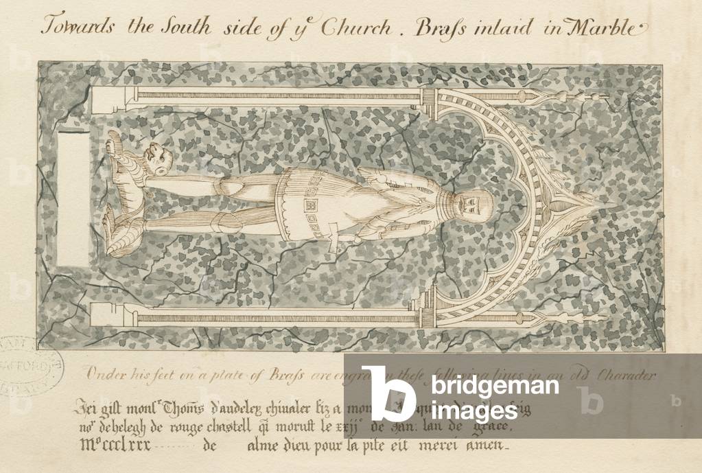 Audley Monuments - 'Thomas de Audley': pen and wash drawing, nd [?19th cent] (drawing)